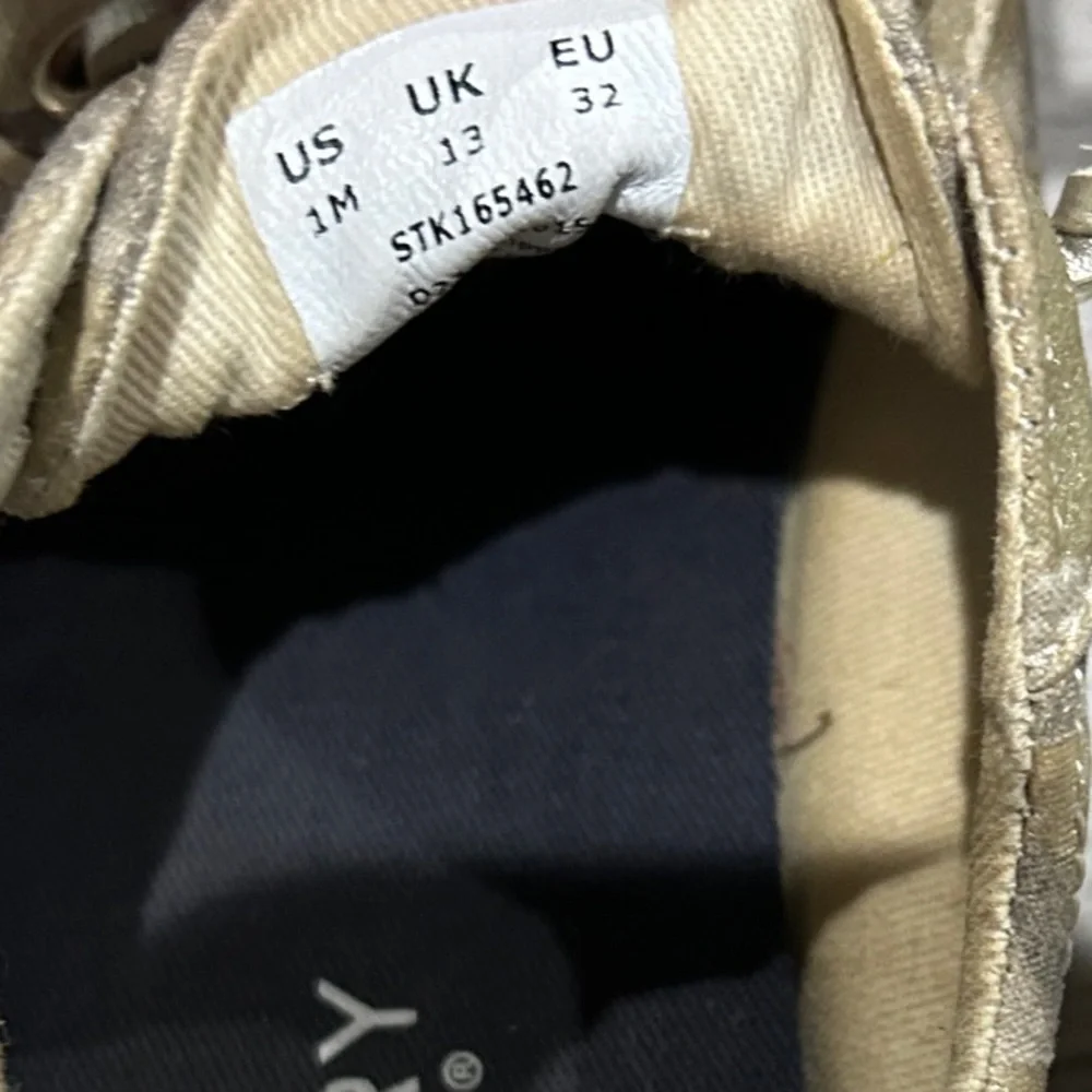 Sperry Kids Gold / Tan Camouflage Sneakers Size 1 - Picture 4 of 4